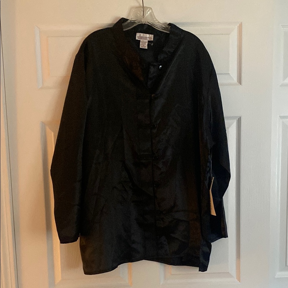 Silhouettes Black Blouse 2X NWT